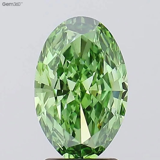 2.23ct Oval Lab Grown Diamond (Colour Fancy Vivid Green, Clarity VS1, IGI Certified)