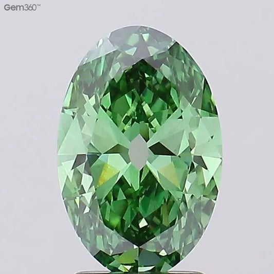 2.25ct Oval Lab Grown Diamond (Colour Fancy Vivid Green, Clarity VS1, IGI Certified)
