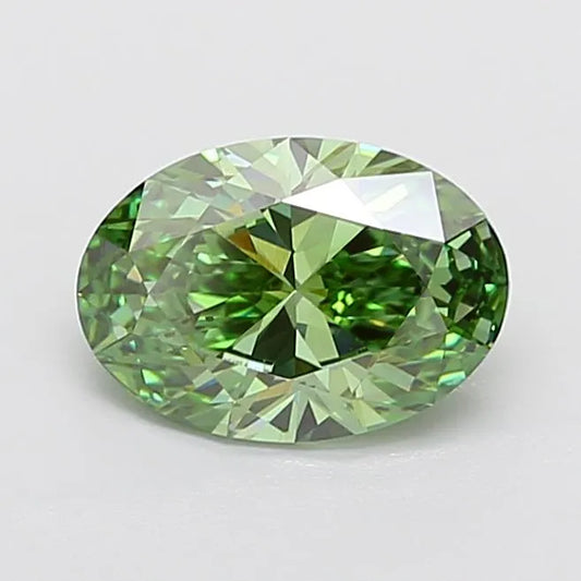2.38ct Oval Lab Grown Diamond (Colour Fancy Vivid Green, Clarity VS1, IGI Certified)