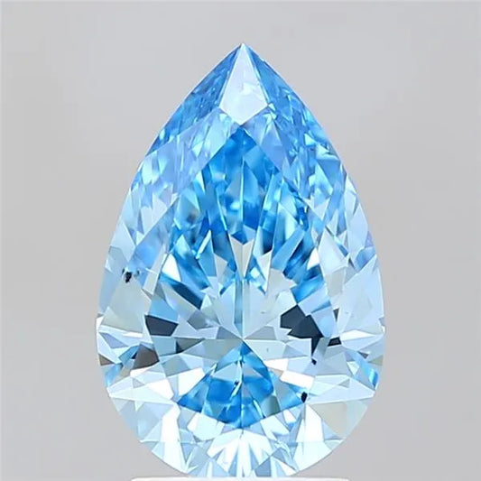 2.48ct Pear Lab Grown Diamond (Colour Fancy Vivid Blue, Clarity VS2, IGI Certified)