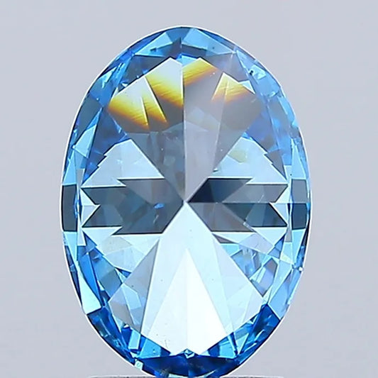 2.51ct Oval Lab Grown Diamond (Colour Fancy Vivid Blue, Clarity VS2, IGI Certified)