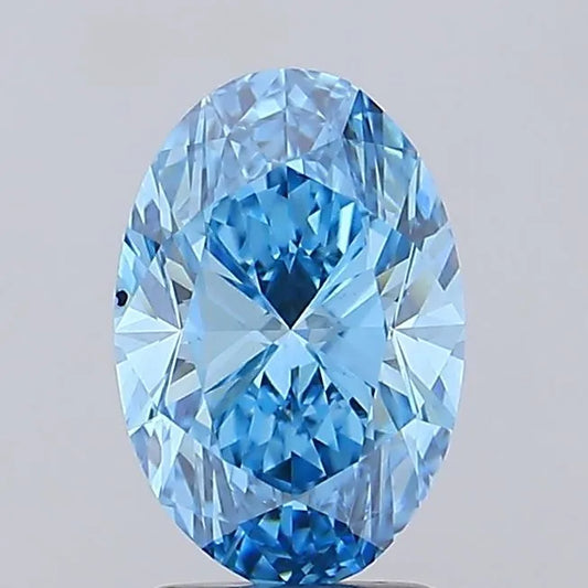 2.51ct Oval Lab Grown Diamond (Colour Fancy Vivid Blue, Clarity VS2, IGI Certified)