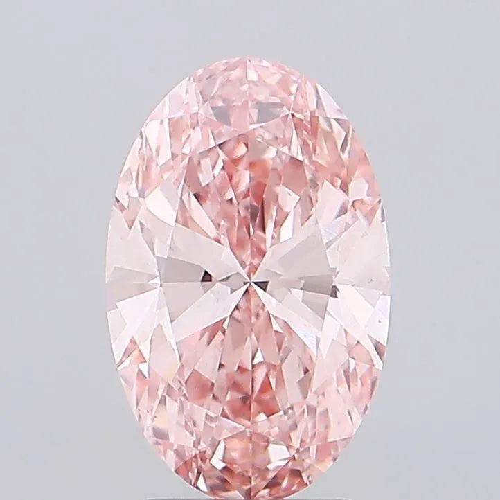 2.58ct Oval Lab Grown Diamond (Colour Fancy Vivid Pink, Clarity VS1, IGI Certified)
