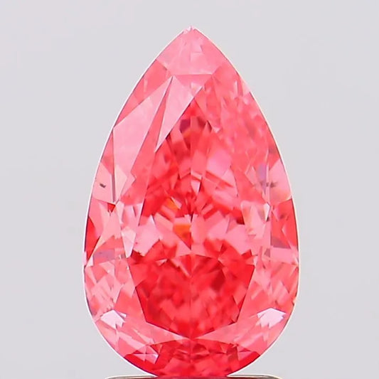 2.59ct Pear Lab Grown Diamond (Colour Fancy Vivid Pink, Clarity VS2, IGI Certified)
