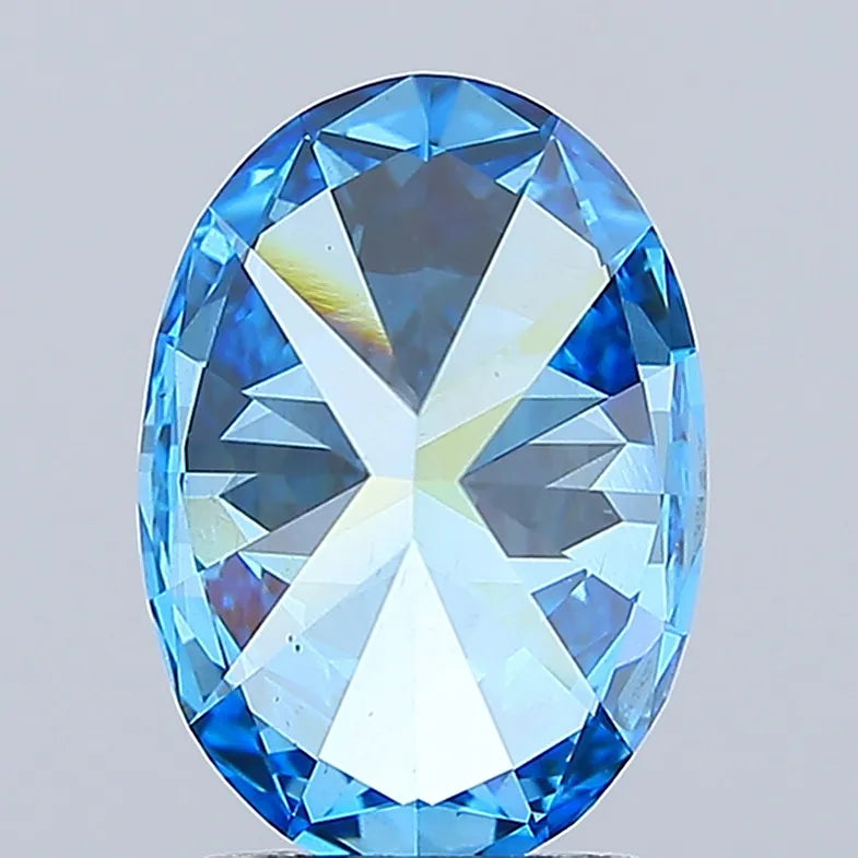 2.64ct Oval Lab Grown Diamond (Colour Fancy Vivid Blue, Clarity VS2, IGI Certified)