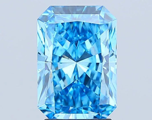 2.70ct Radiant Lab Grown Diamond (Colour Fancy Vivid Blue, Clarity VS2, IGI Certified)