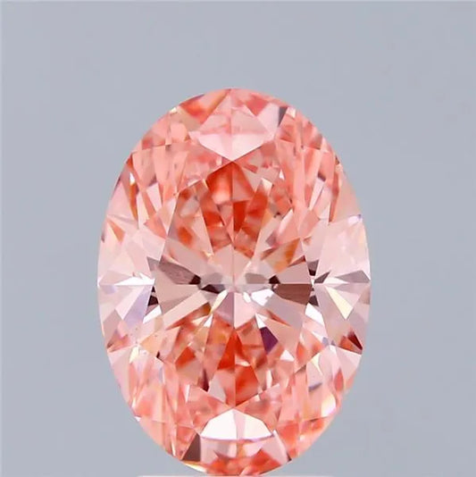3.00ct Oval Lab Grown Diamond (Colour Fancy Vivid Pink, Clarity VS2, IGI Certified)
