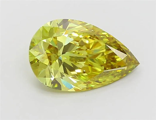 3.01ct Pear Lab Grown Diamond (Colour Fancy Vivid Brownish Yellow, Clarity VS1, IGI Certified)
