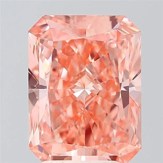 3.01ct Radiant Lab Grown Diamond (Colour Fancy Vivid Orangey Pink, Clarity VVS2, IGI Certified)