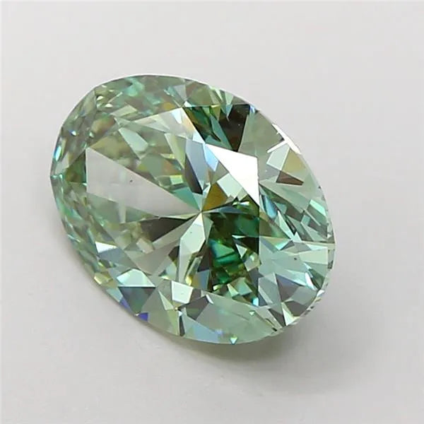 3.05ct Oval Lab Grown Diamond (Colour Fancy Vivid Green, Clarity VS2, IGI Certified)