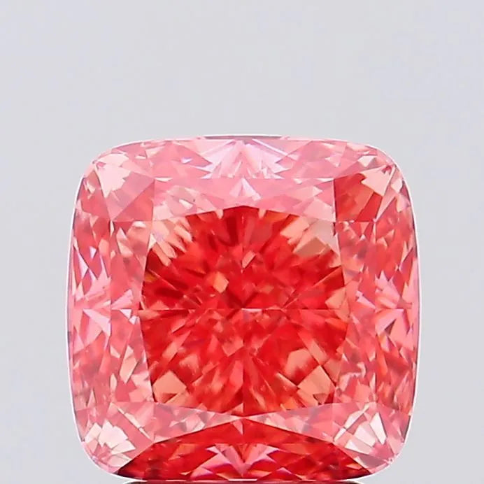 3.14ct Cushion modified Lab Grown Diamond (Colour Fancy Vivid Pink, Clarity VS1, IGI Certified)