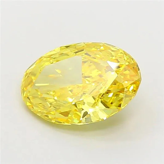 3.41ct Oval Lab Grown Diamond (Colour Fancy Vivid Yellow, Clarity VS1, IGI Certified)
