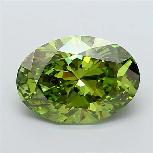 3.50ct Oval Lab Grown Diamond (Colour Fancy Vivid Green, Clarity VS1, IGI Certified)