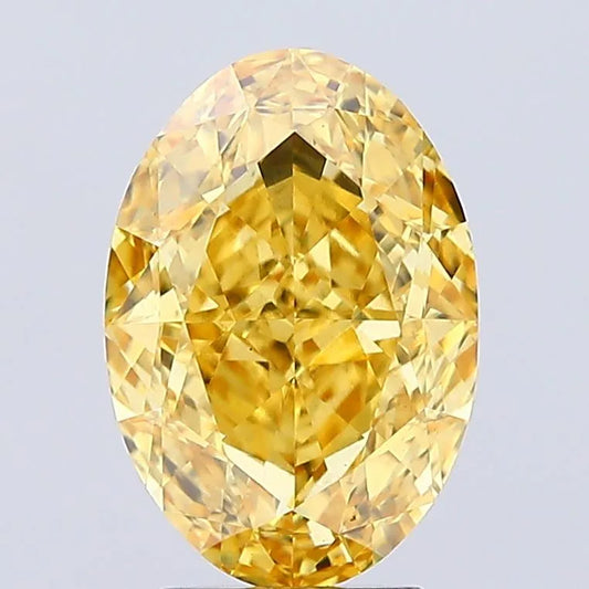 3.52ct Oval Lab Grown Diamond (Colour Fancy Vivid Yellow, Clarity VS1, IGI Certified)
