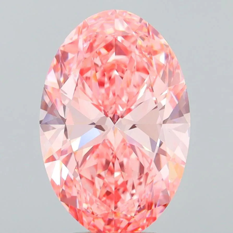 4.00ct Oval Lab Grown Diamond (Colour Fancy Vivid Pink, Clarity VS1, IGI Certified)