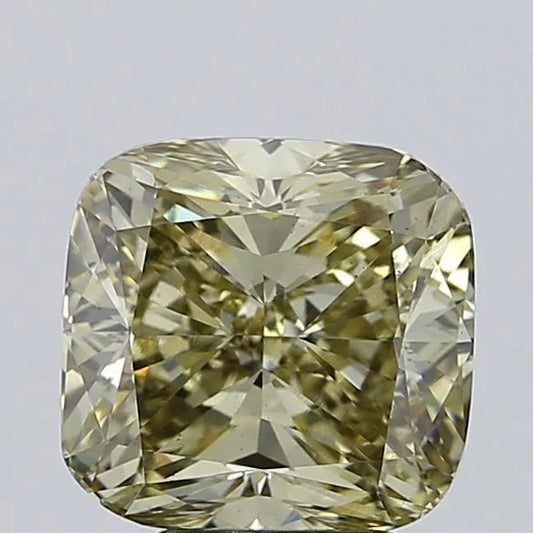 5.01ct Cushion modified Lab Grown Diamond (Colour Fancy Light Yellow Gray, Clarity VS1, IGI Certified)