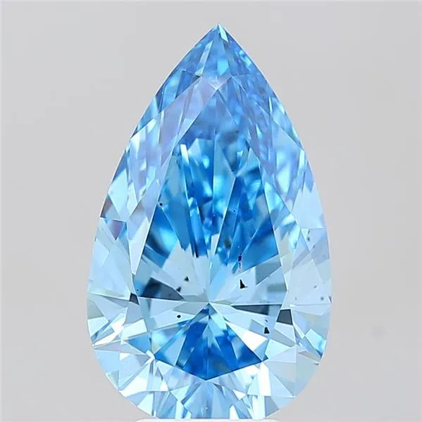 5.02ct Pear Lab Grown Diamond (Colour Fancy Vivid Blue, Clarity VS2, IGI Certified)