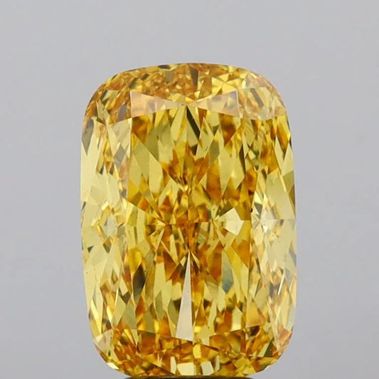5.05ct Cushion modified Lab Grown Diamond (Colour Fancy Vivid Yellow, Clarity VS2, IGI Certified)