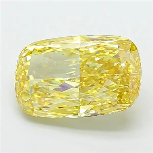 5.73ct Cushion modified Lab Grown Diamond (Colour Fancy Intense Yellow, Clarity VS1, IGI Certified)