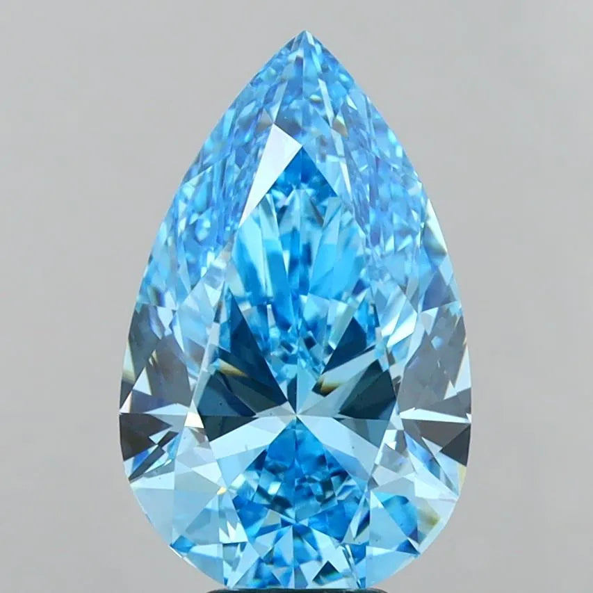 7.03ct Pear Lab Grown Diamond (Colour Fancy Vivid Blue, Clarity VS2, IGI Certified)