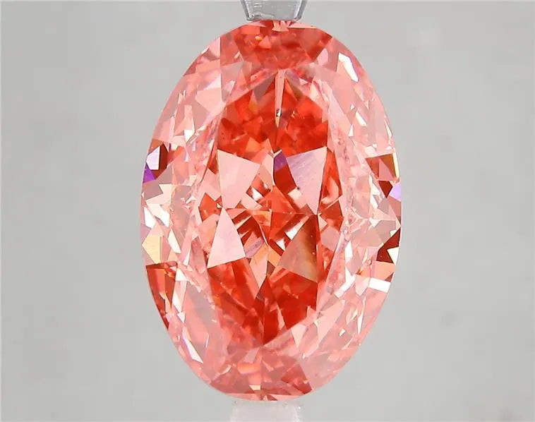 7.18ct Oval Lab Grown Diamond (Colour Fancy Vivid Red, Clarity VS2, IGI Certified)