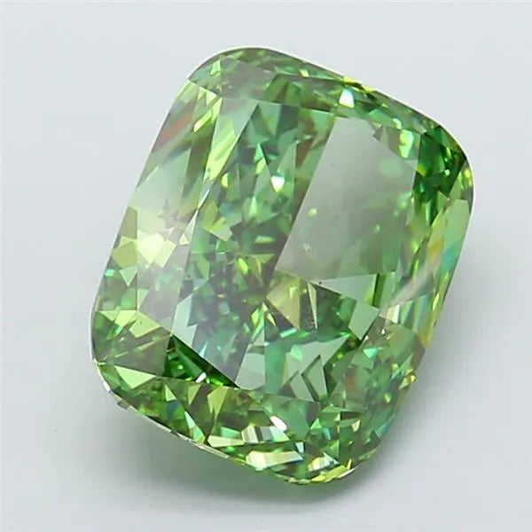 9.58ct Cushion modified Lab Grown Diamond (Colour Fancy Vivid Green, Clarity VS2, IGI Certified)