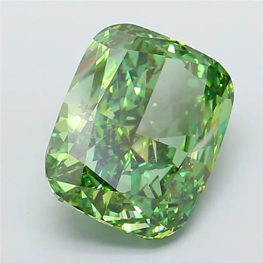 9.58ct Cushion modified Lab Grown Diamond (Colour Fancy Vivid Green, Clarity VS2, IGI Certified)